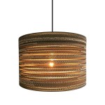 Cylindrical Cardboard Pendant Lamp - TAMBURO 55